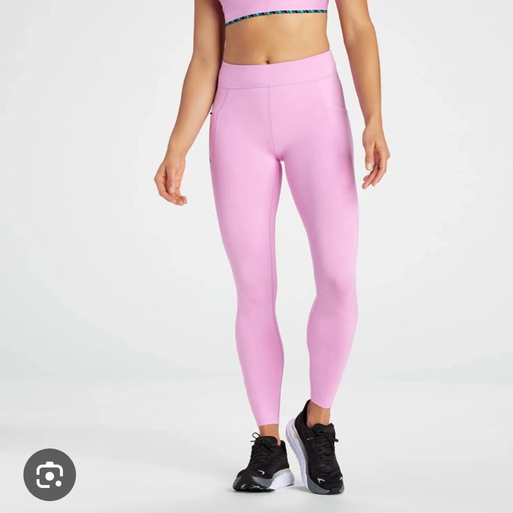 Hoka one pink athletic leggings, size S